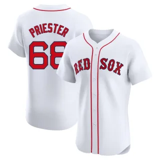 Men's Elite White Quinn Priester Boston Red Sox Home Patch Jersey