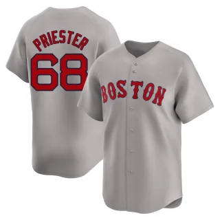 Men's Limited Gray Quinn Priester Boston Red Sox Away Jersey