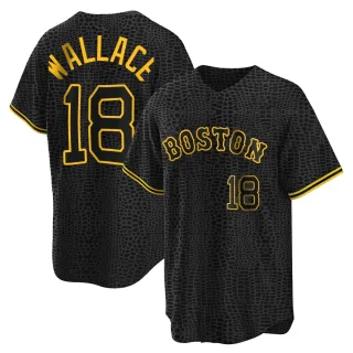 Men's Replica Black Jacob Wallace Boston Red Sox Snake Skin City Jersey