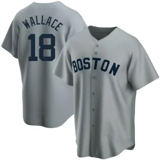 Men's Replica Gray Jacob Wallace Boston Red Sox Road Cooperstown Collection Jersey