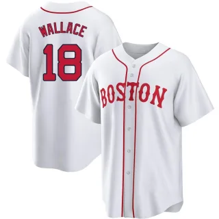 Men's Replica White Jacob Wallace Boston Red Sox 2021 Patriots' Day Jersey