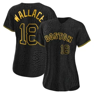 Women's Authentic Black Jacob Wallace Boston Red Sox Snake Skin City Jersey