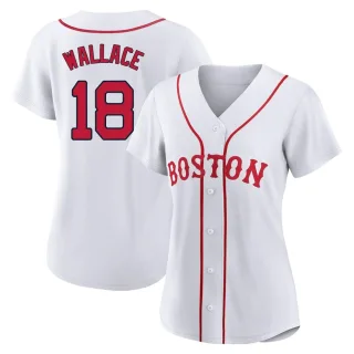 Women's Authentic White Jacob Wallace Boston Red Sox 2021 Patriots' Day Jersey