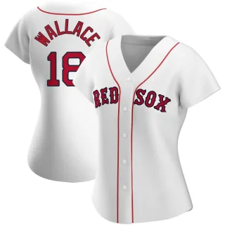 Women's Authentic White Jacob Wallace Boston Red Sox Home Jersey