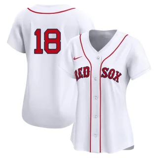 Women's Limited White Jacob Wallace Boston Red Sox 2nd Home Jersey