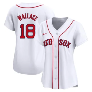 Women's Limited White Jacob Wallace Boston Red Sox Home Jersey